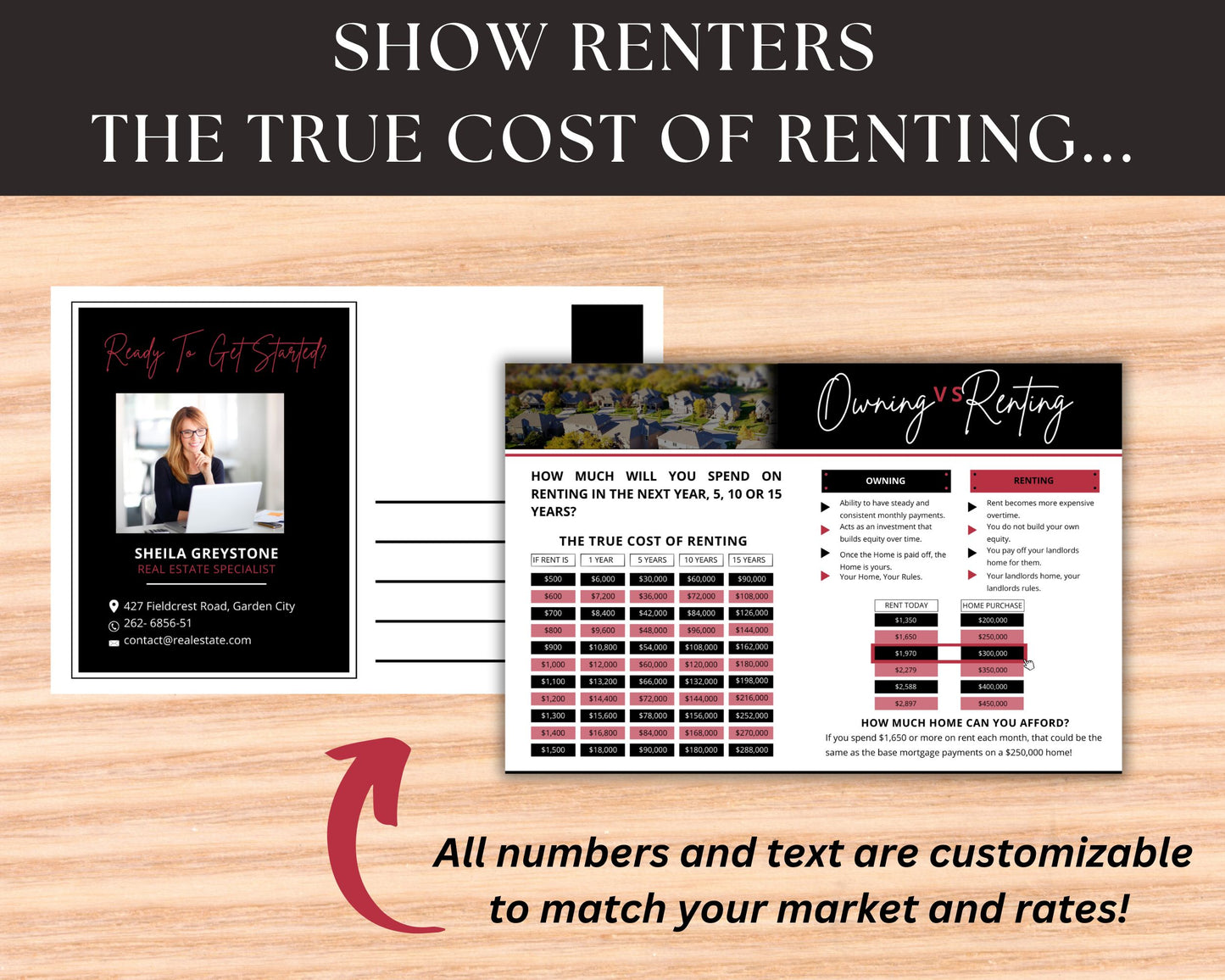 6x9 Renting Vs Owning Postcard - Style 1