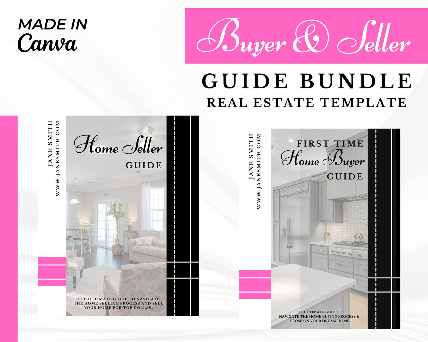 Real Estate Home Buyer and Seller Guide Pink Bundle