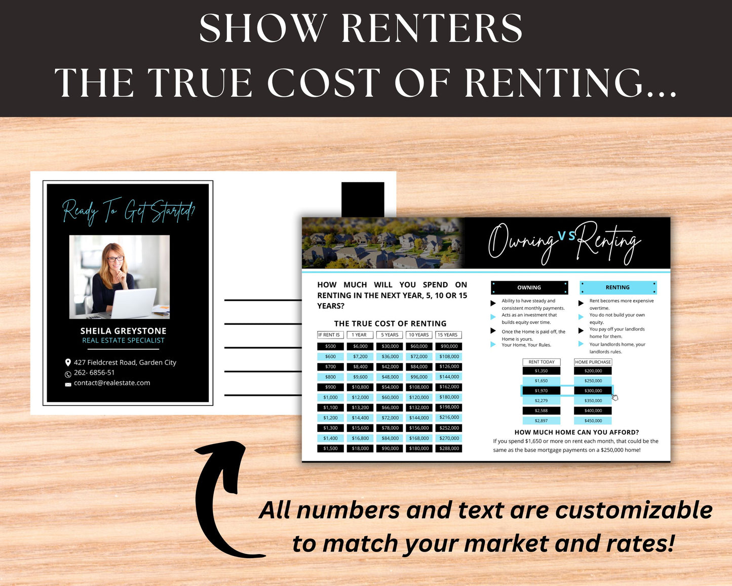 6x9 Renting Vs Owning Postcard - Style 1