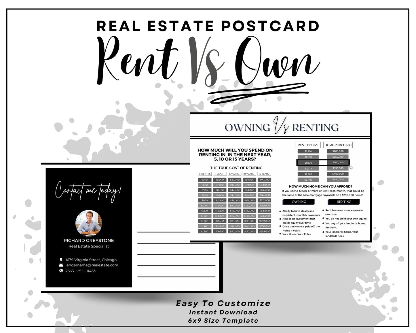 6x9 Renting Vs Owning Postcard - Style 4