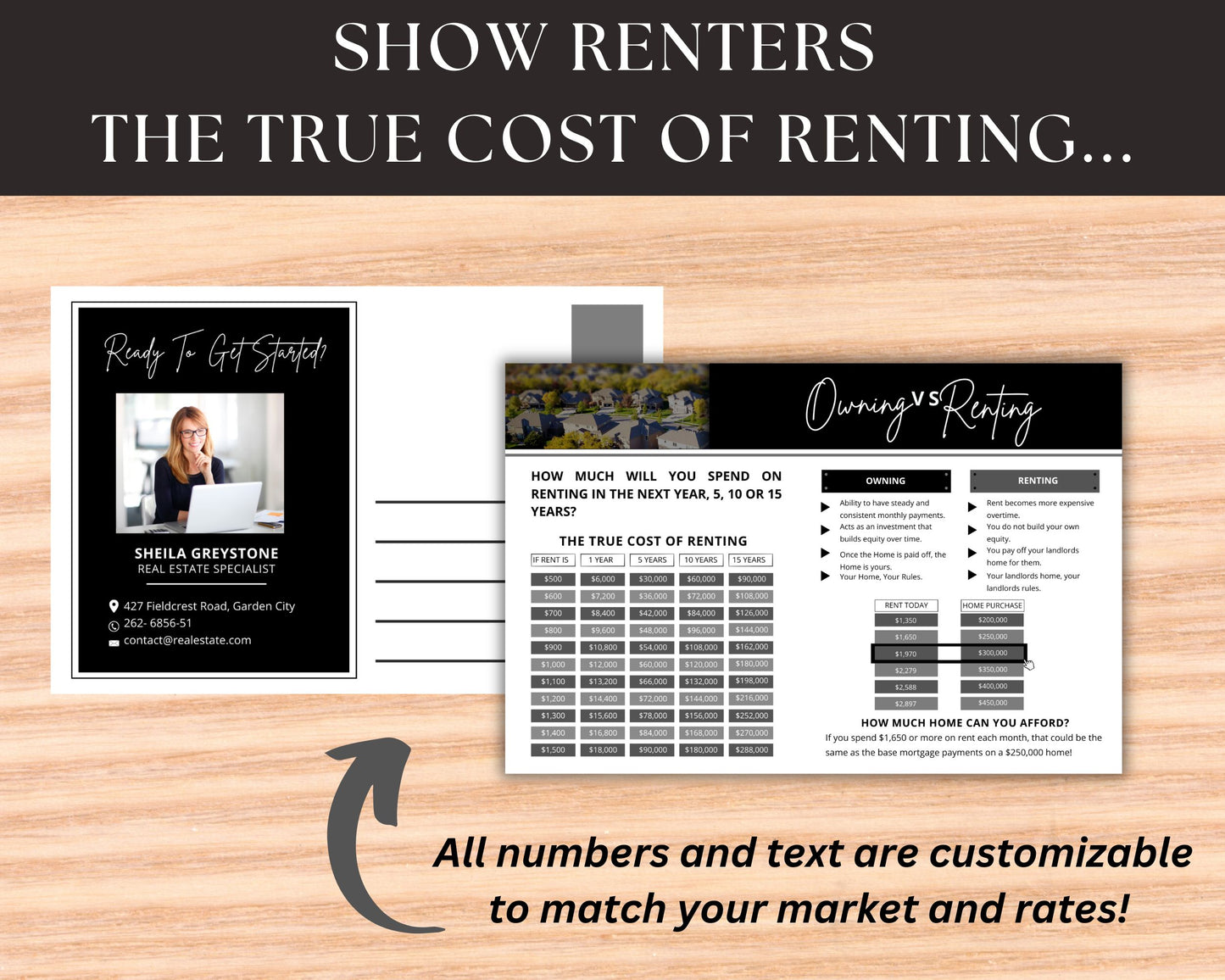 6x9 Renting Vs Owning Postcard - Style 1
