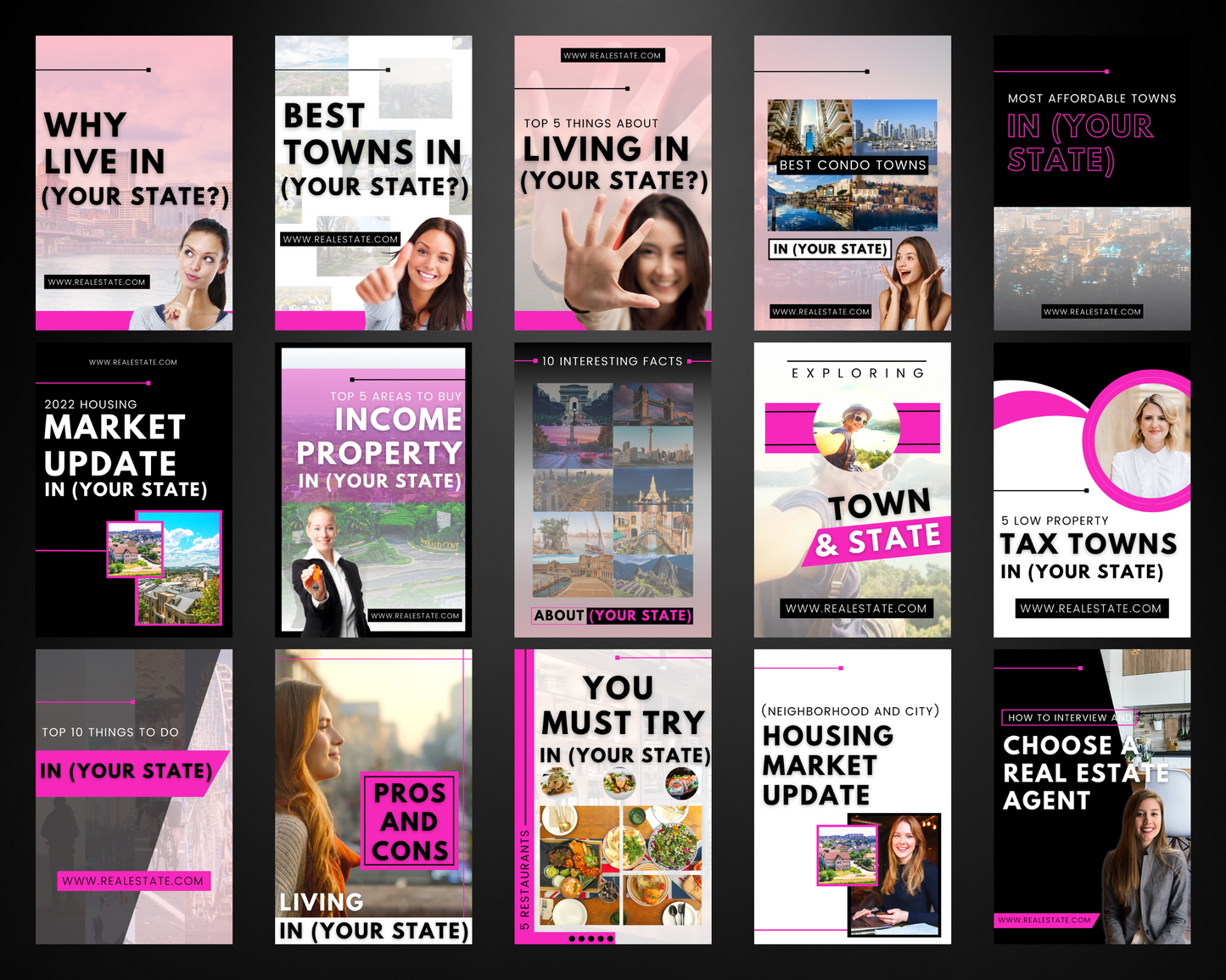 30 Pinterest Pins For Real Estate Agents | Real Estate Social Media| Realtor Pinterest Template | Real Estate Marketing | Instant Download