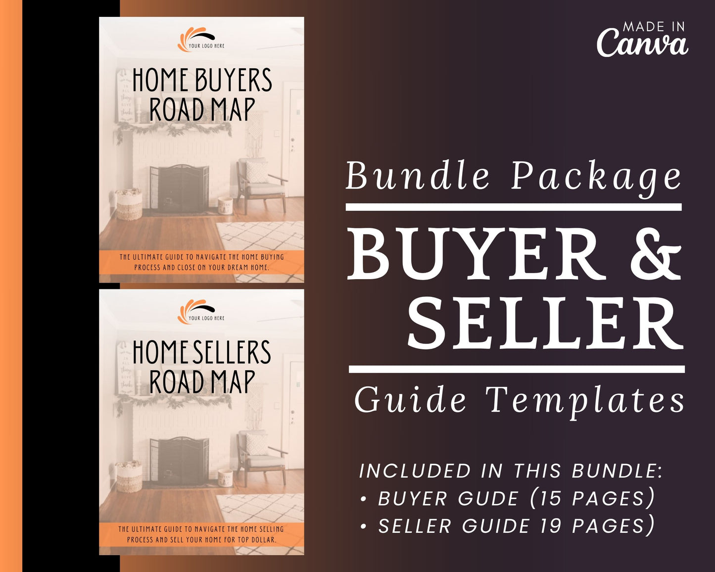 Real Estate Home Buyer and Seller Guide Orange Bundle - Style 3