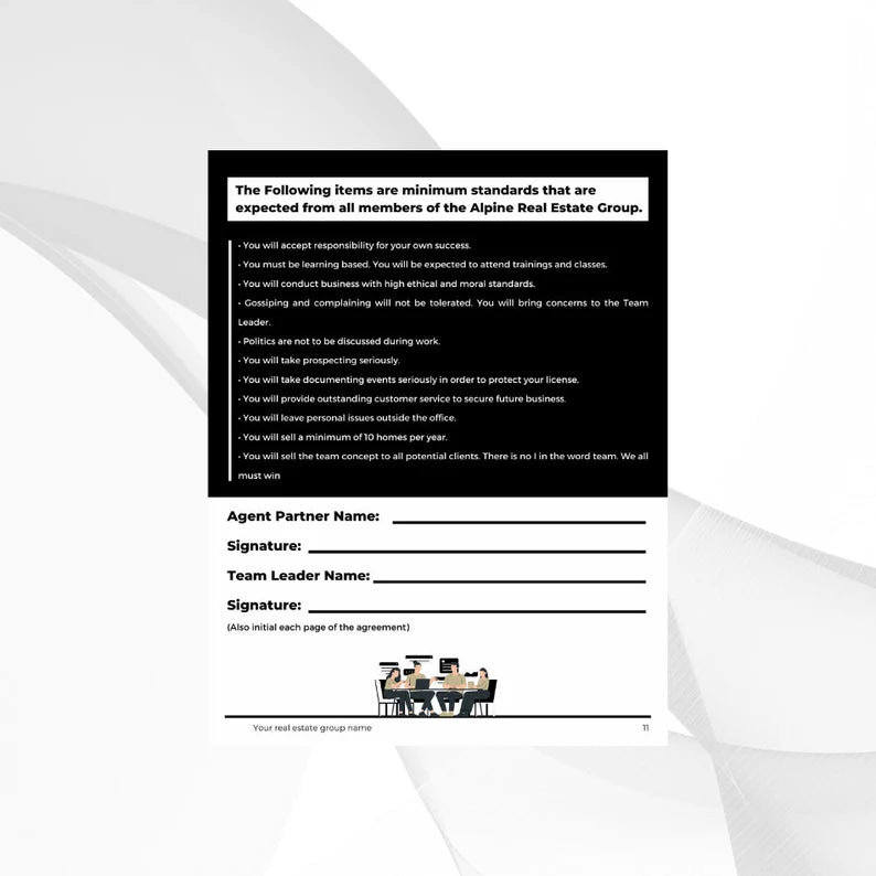 Real Estate Brokerage Agreement | Real Estate Team Guide | Real Estate Print | Real Estate Marketing | Instant Download