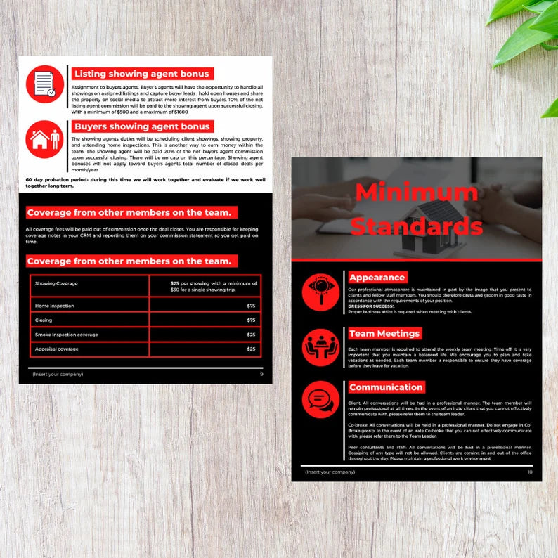 Real Estate Brokerage Agreement | Real Estate Team Guide | Real Estate Print | Real Estate Marketing | Instant Download
