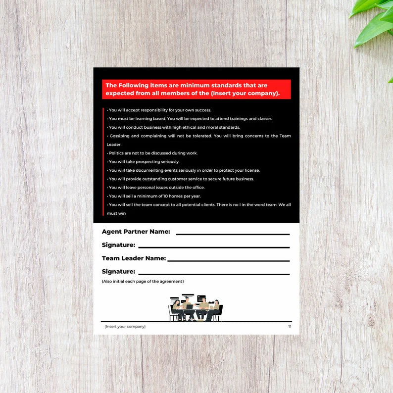 Real Estate Brokerage Agreement | Real Estate Team Guide | Real Estate Print | Real Estate Marketing | Instant Download