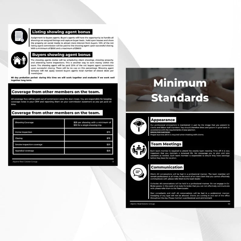 Real Estate Brokerage Agreement | Real Estate Team Guide | Real Estate Print | Real Estate Marketing | Instant Download