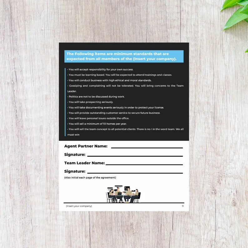 Real Estate Brokerage Agreement | Real Estate Team Guide | Real Estate Print | Real Estate Marketing | Instant Download