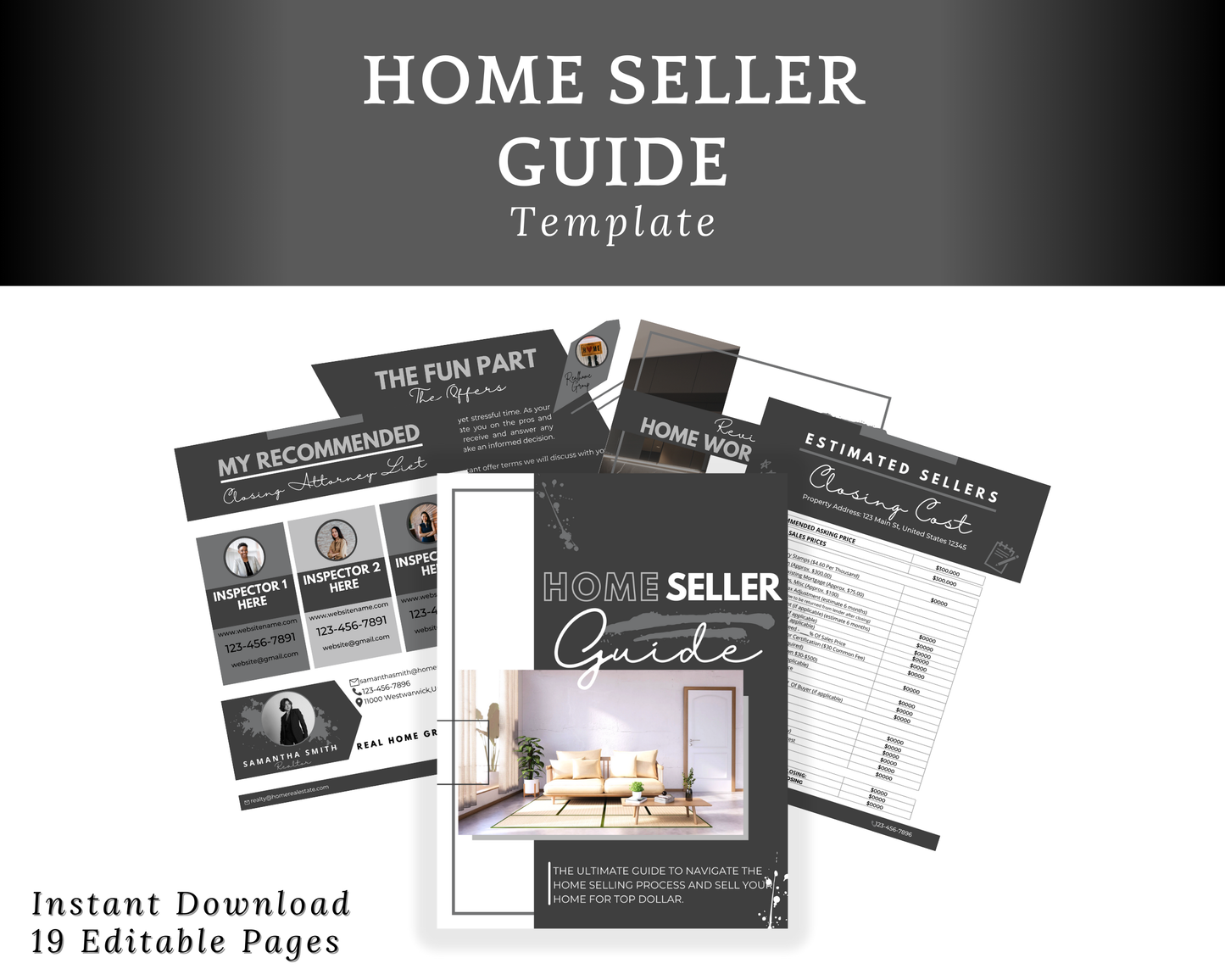 Home Sellers Guide | Real Estate Handout | Real Estate Print | Realtor Information | Real Estate Marketing | Instant Download