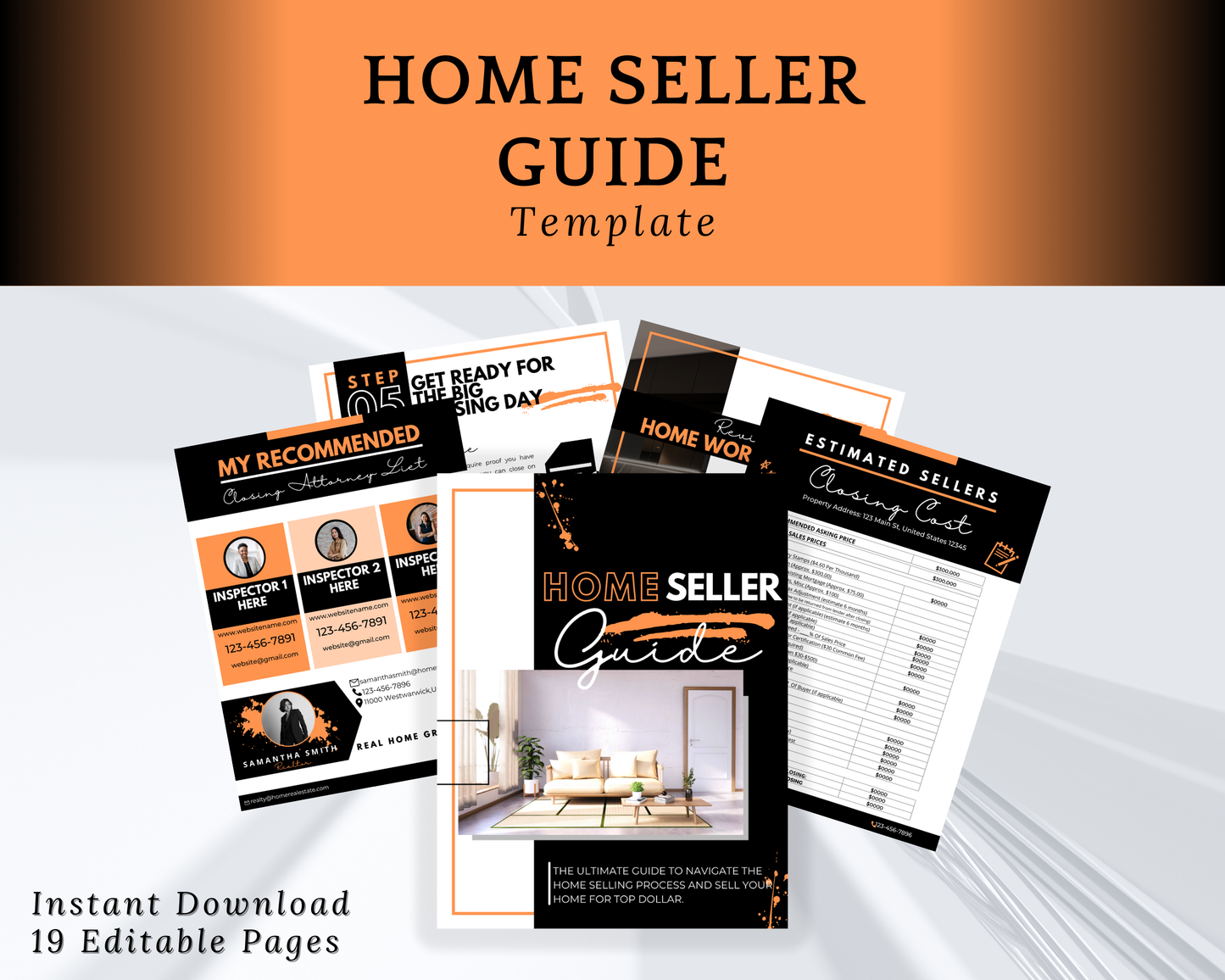 Home Sellers Guide | Real Estate Handout | Real Estate Print | Realtor Information | Real Estate Marketing | Instant Download