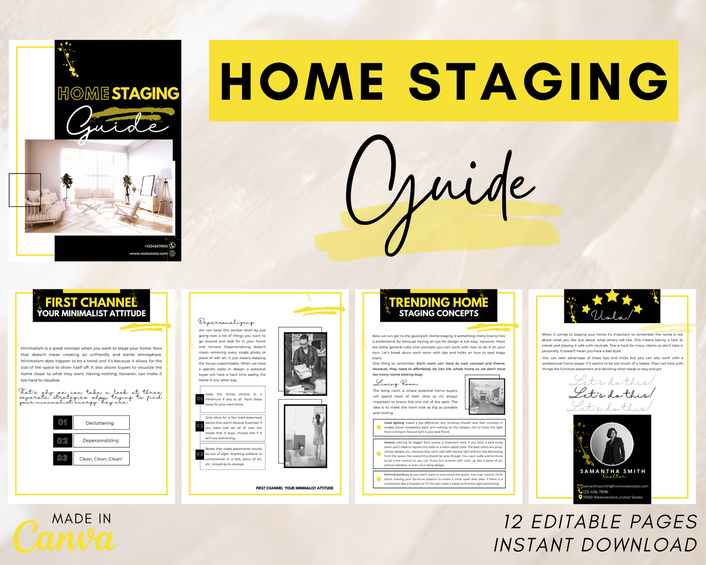 Home Staging Guide | Home Seller Guide | Listing Guide | Real Estate Guide| Real Estate Marketing | Instant Download