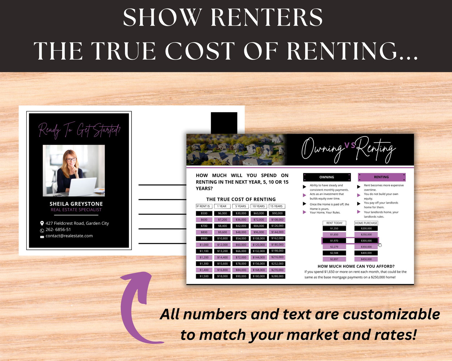 6x9 Renting Vs Owning Postcard - Style 1