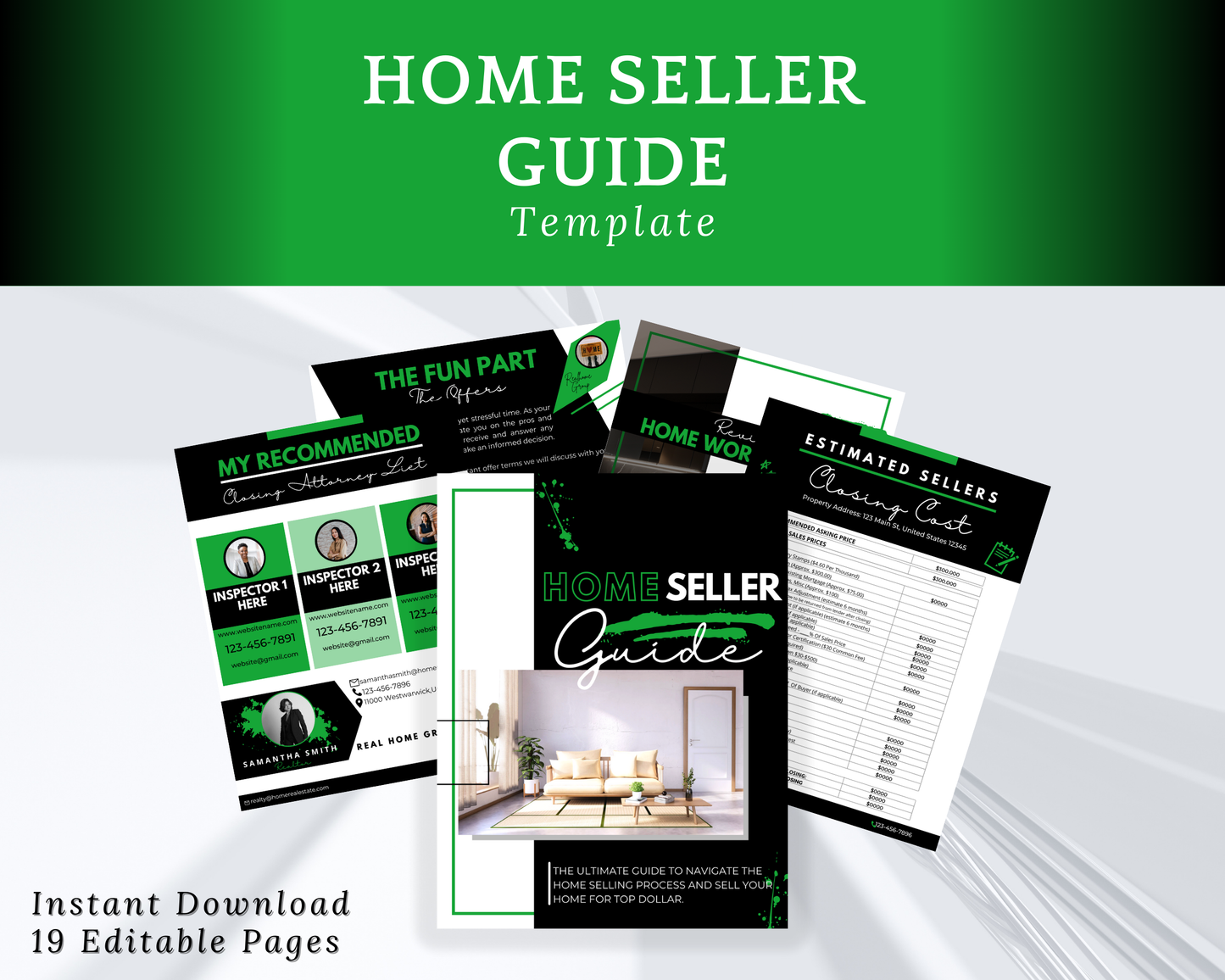 Home Sellers Guide | Real Estate Handout | Real Estate Print | Realtor Information | Real Estate Marketing | Instant Download