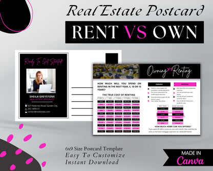 6x9 Renting Vs Owning Postcard - Style 1