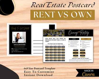 6x9 Renting Vs Owning Postcard - Style 1