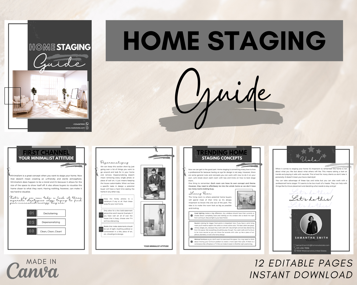 Home Staging Guide | Home Seller Guide | Listing Guide | Real Estate Guide| Real Estate Marketing | Instant Download