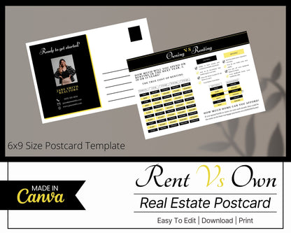 6x9 Renting Vs Owning Postcard - Style 2