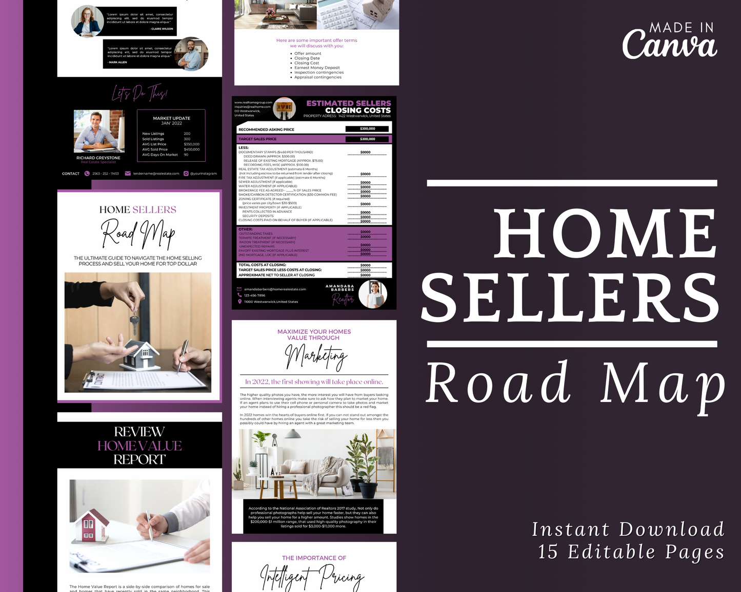 Home Sellers Guide | Real Estate Handout | Real Estate Print | Realtor Information | Real Estate Marketing | Instant Download