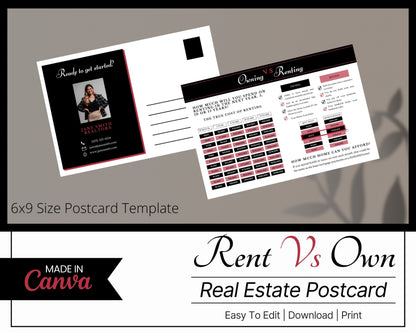6x9 Renting Vs Owning Postcard - Style 2