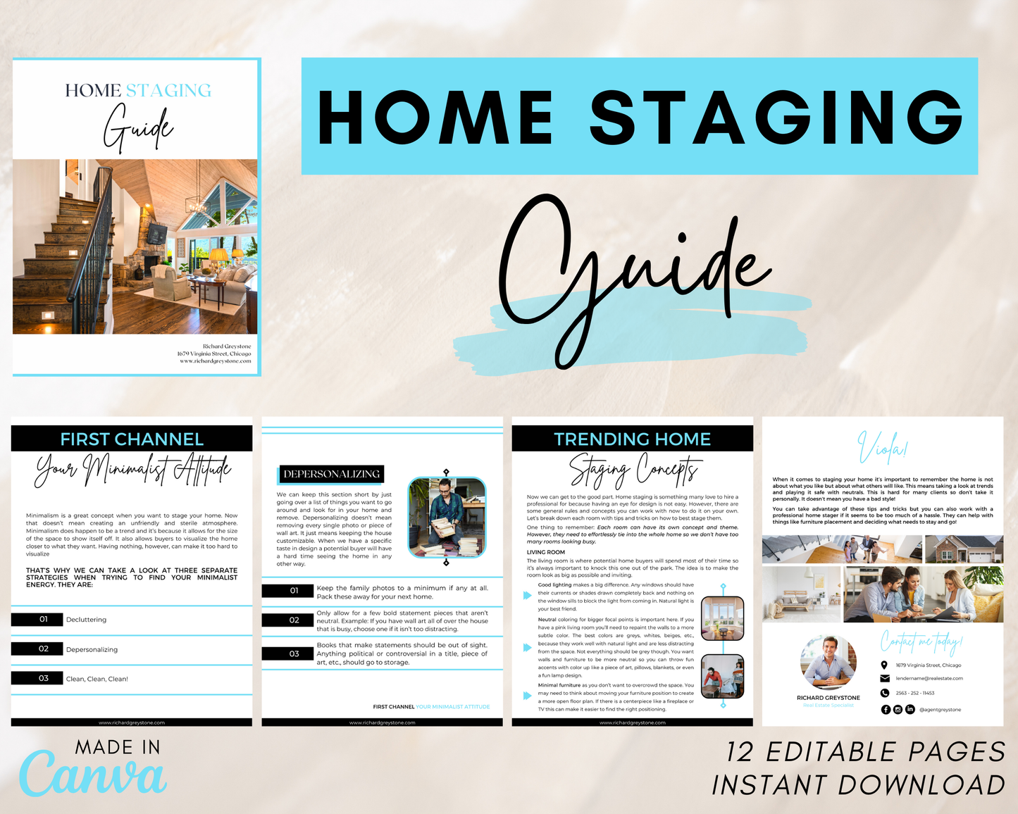 Home Staging Guide | Home Seller Guide | Listing Guide | Real Estate Guide | Real Estate Marketing | Instant Download