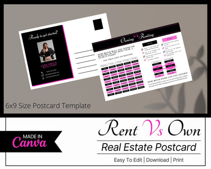 6x9 Renting Vs Owning Postcard - Style 2