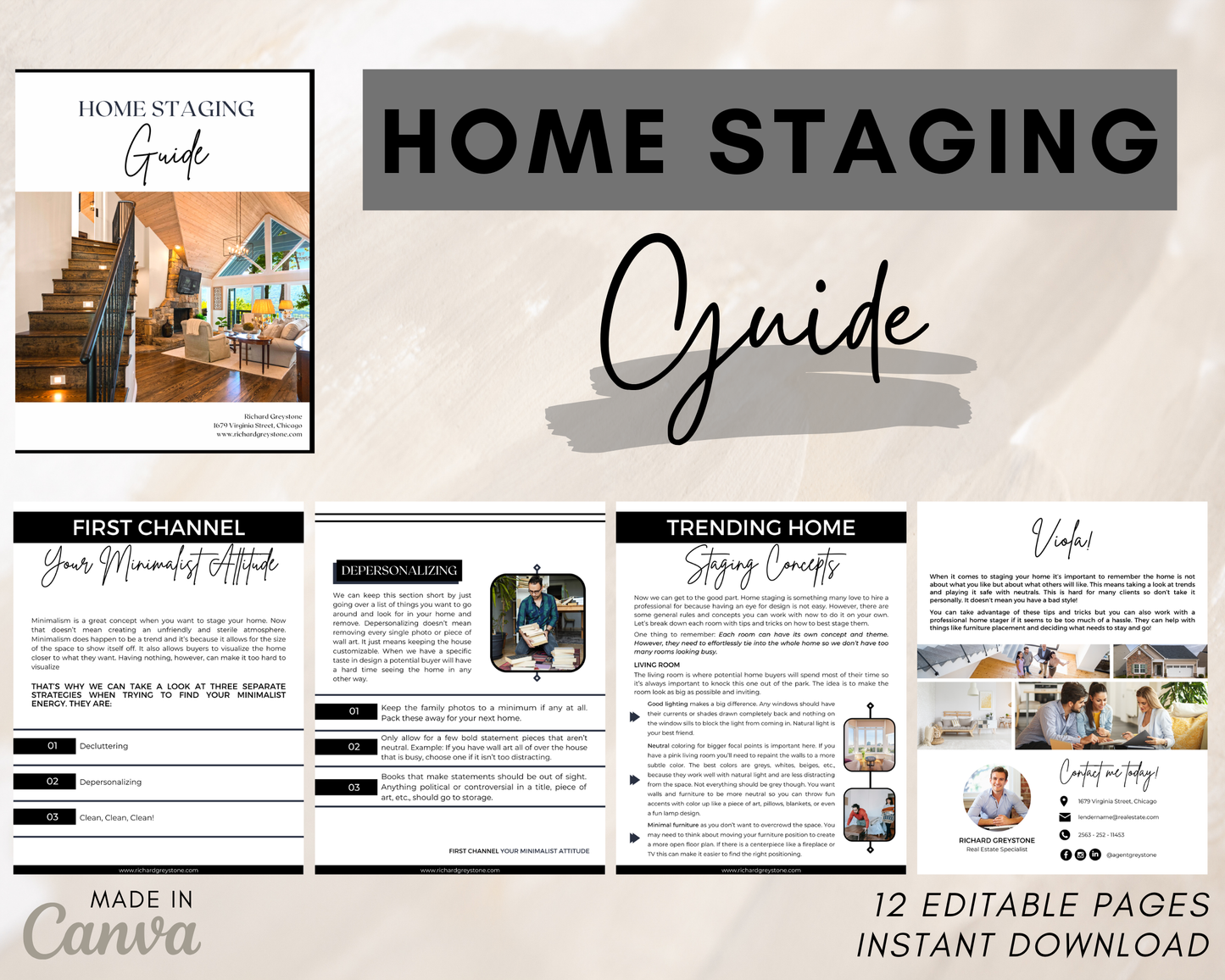 Home Staging Guide | Home Seller Guide | Listing Guide | Real Estate Guide | Real Estate Marketing | Instant Download