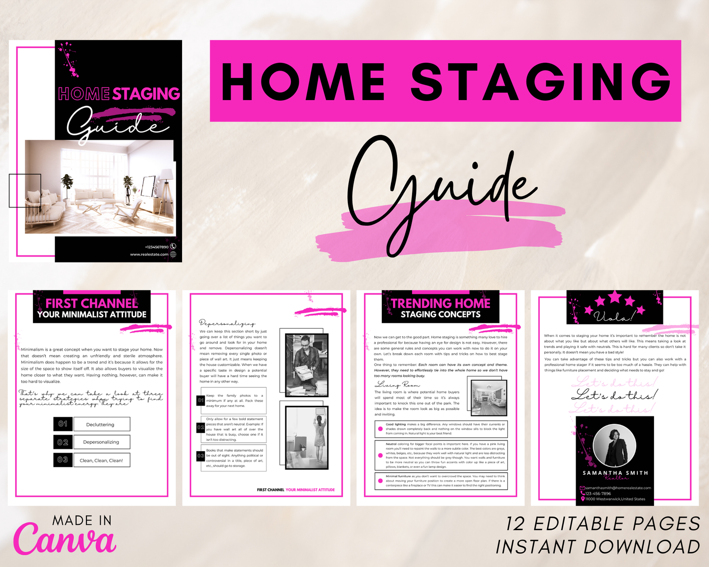 Home Staging Guide | Home Seller Guide | Listing Guide | Real Estate Guide| Real Estate Marketing | Instant Download