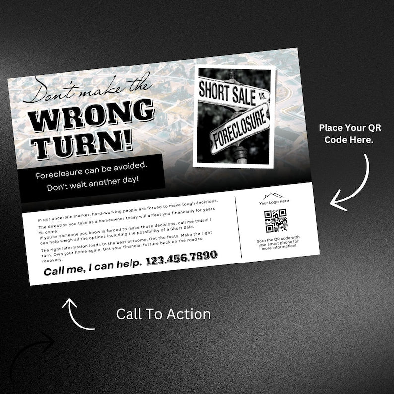 Real Estate Forclosure Postcard 5x7 & Flyer Bundle