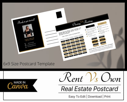 6x9 Renting Vs Owning Postcard - Style 2