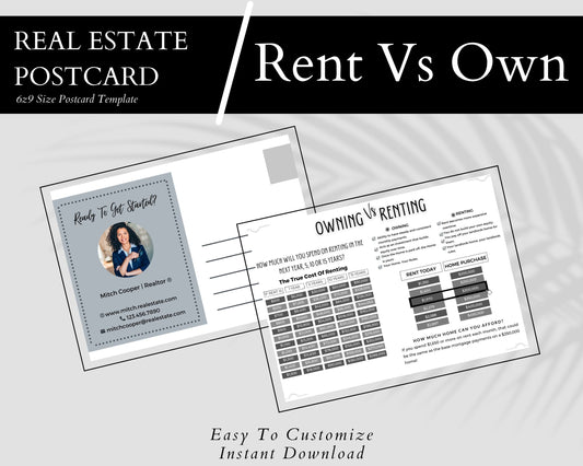 6x9 Renting Vs Owning Postcard - Style 3