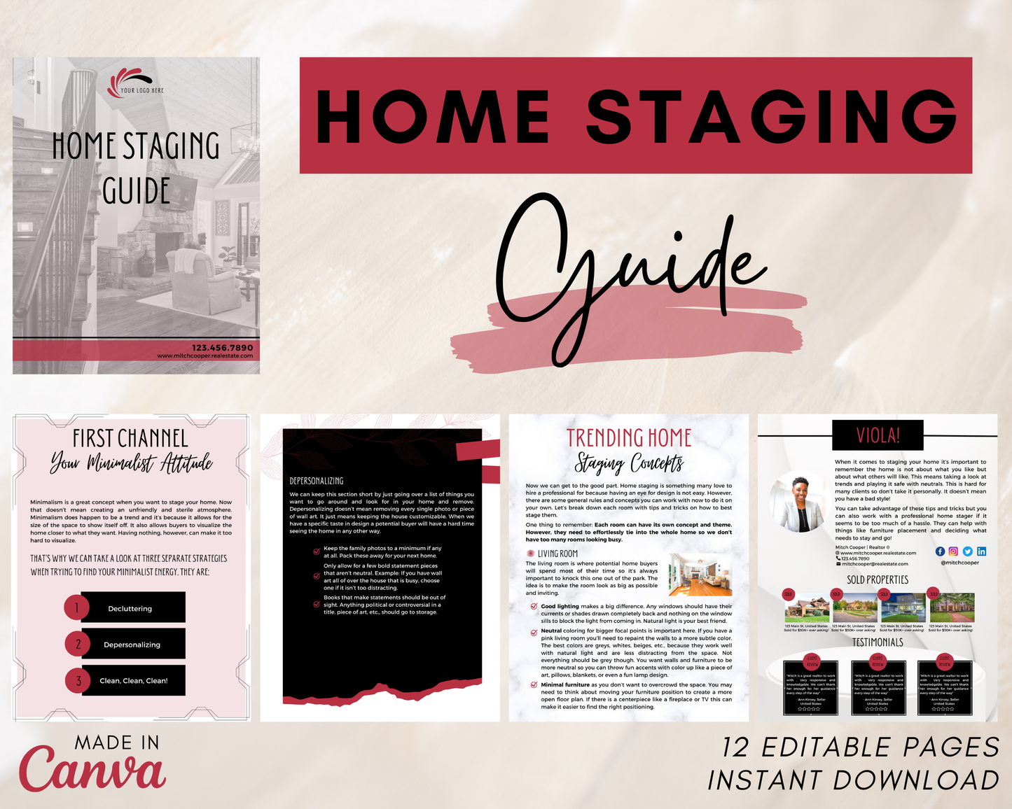 Home Staging Guide | Home Seller Guide | Listing Guide | Real Estate Guide | Real Estate Marketing | Instant Download