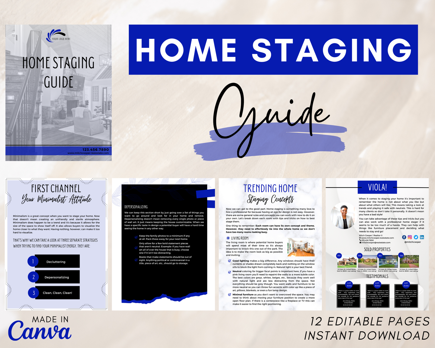 Home Staging Guide | Home Seller Guide | Listing Guide | Real Estate Guide | Real Estate Marketing | Instant Download