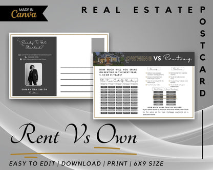 6x9 Renting Vs Owning Postcard - Style 5