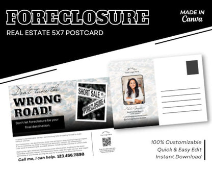 Real Estate Forclosure Postcard 5x7 & Flyer Bundle