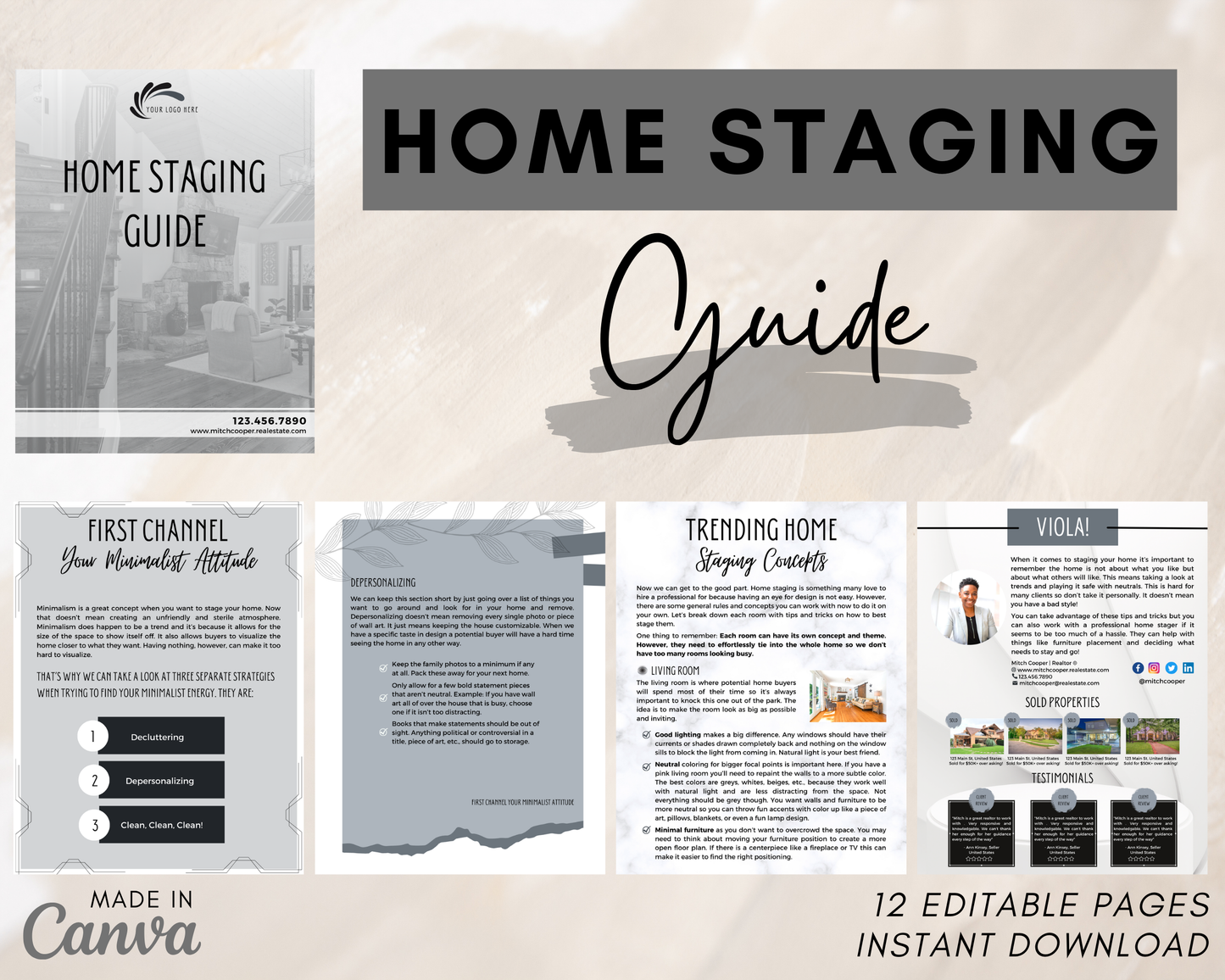 Home Staging Guide | Home Seller Guide | Listing Guide | Real Estate Guide | Real Estate Marketing | Instant Download