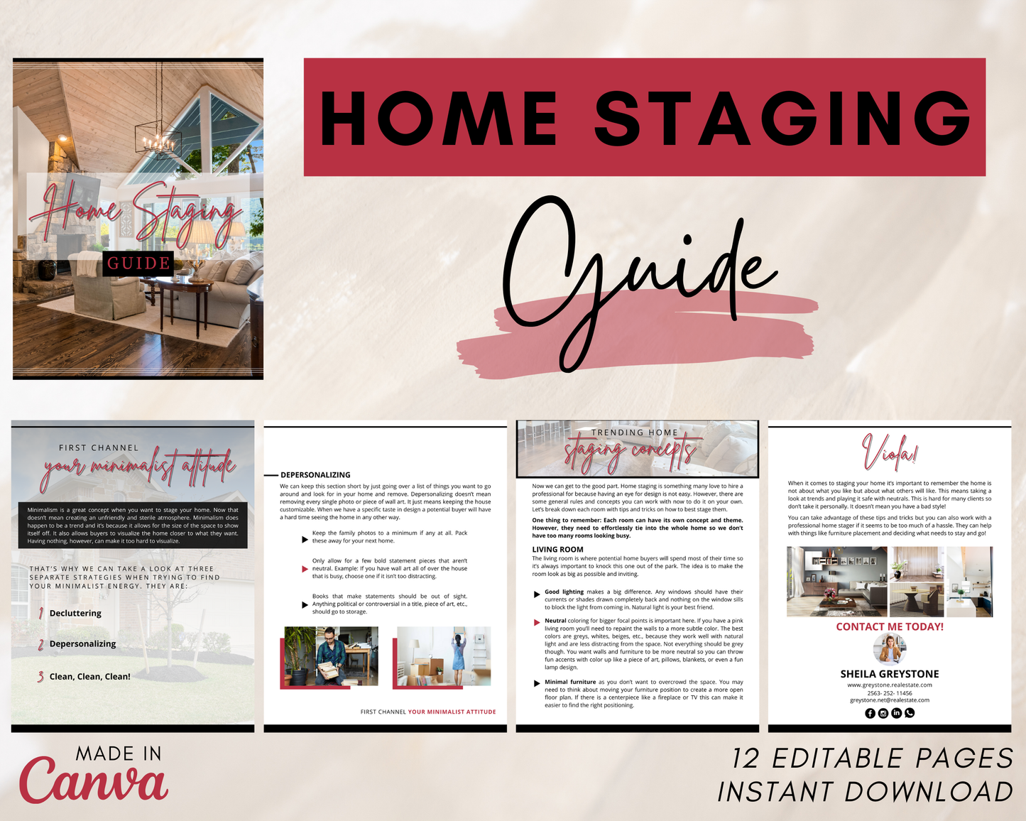 Home Staging Guide | Home Seller Guide | Listing Guide | Real Estate Guide | Real Estate Marketing | Instant Download