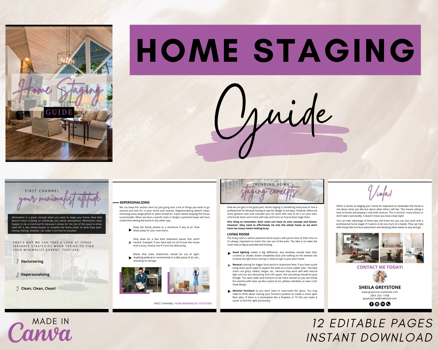 Home Staging Guide | Home Seller Guide | Listing Guide | Real Estate Guide | Real Estate Marketing | Instant Download