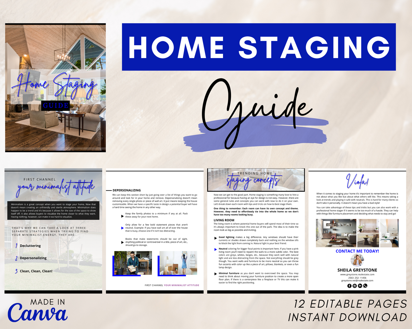 Home Staging Guide | Home Seller Guide | Listing Guide | Real Estate Guide | Real Estate Marketing | Instant Download