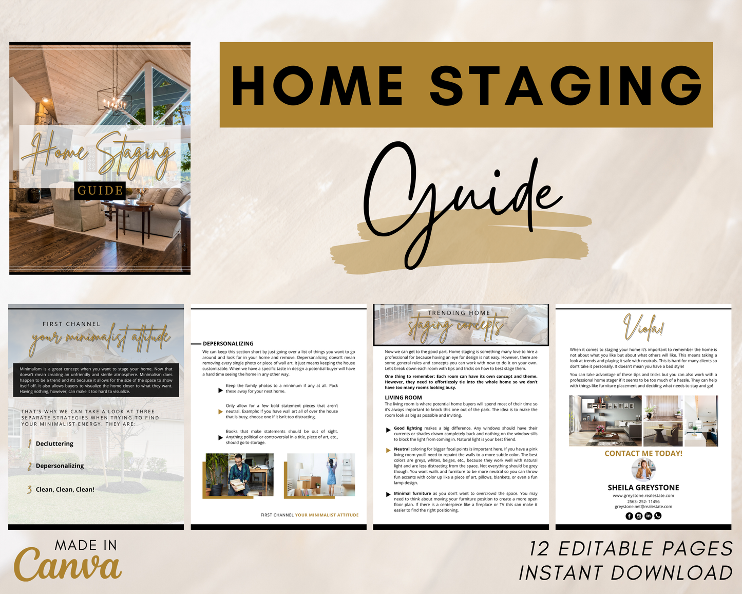 Home Staging Guide | Home Seller Guide | Listing Guide | Real Estate Guide | Real Estate Marketing | Instant Download