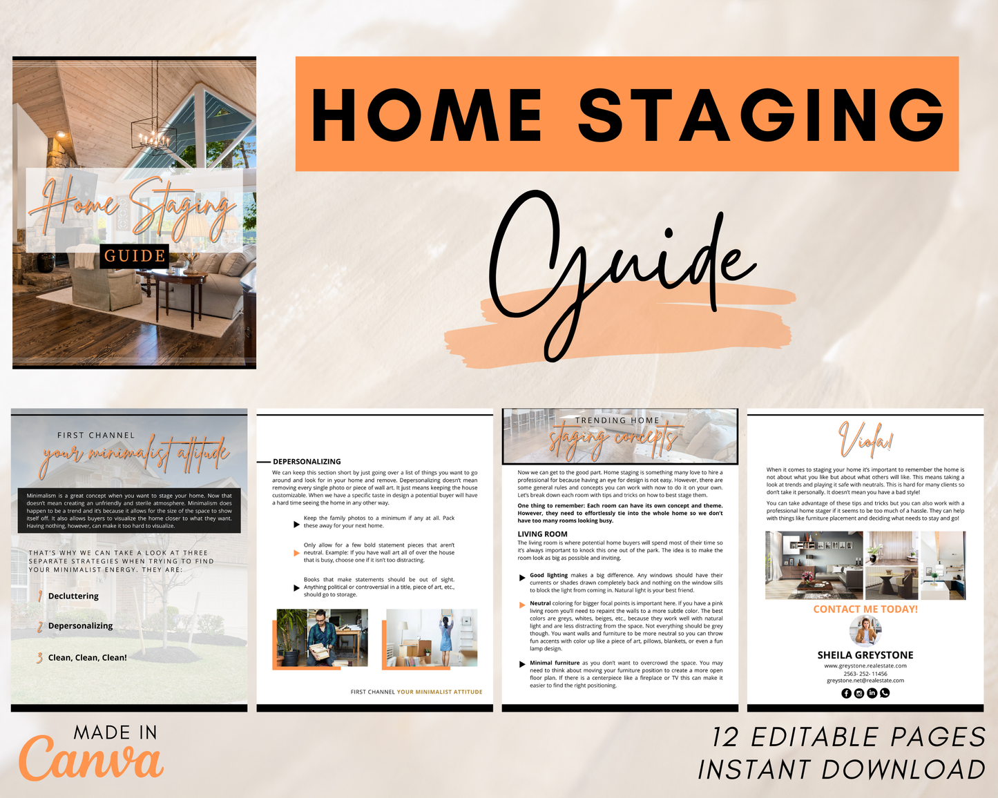 Home Staging Guide | Home Seller Guide | Listing Guide | Real Estate Guide | Real Estate Marketing | Instant Download