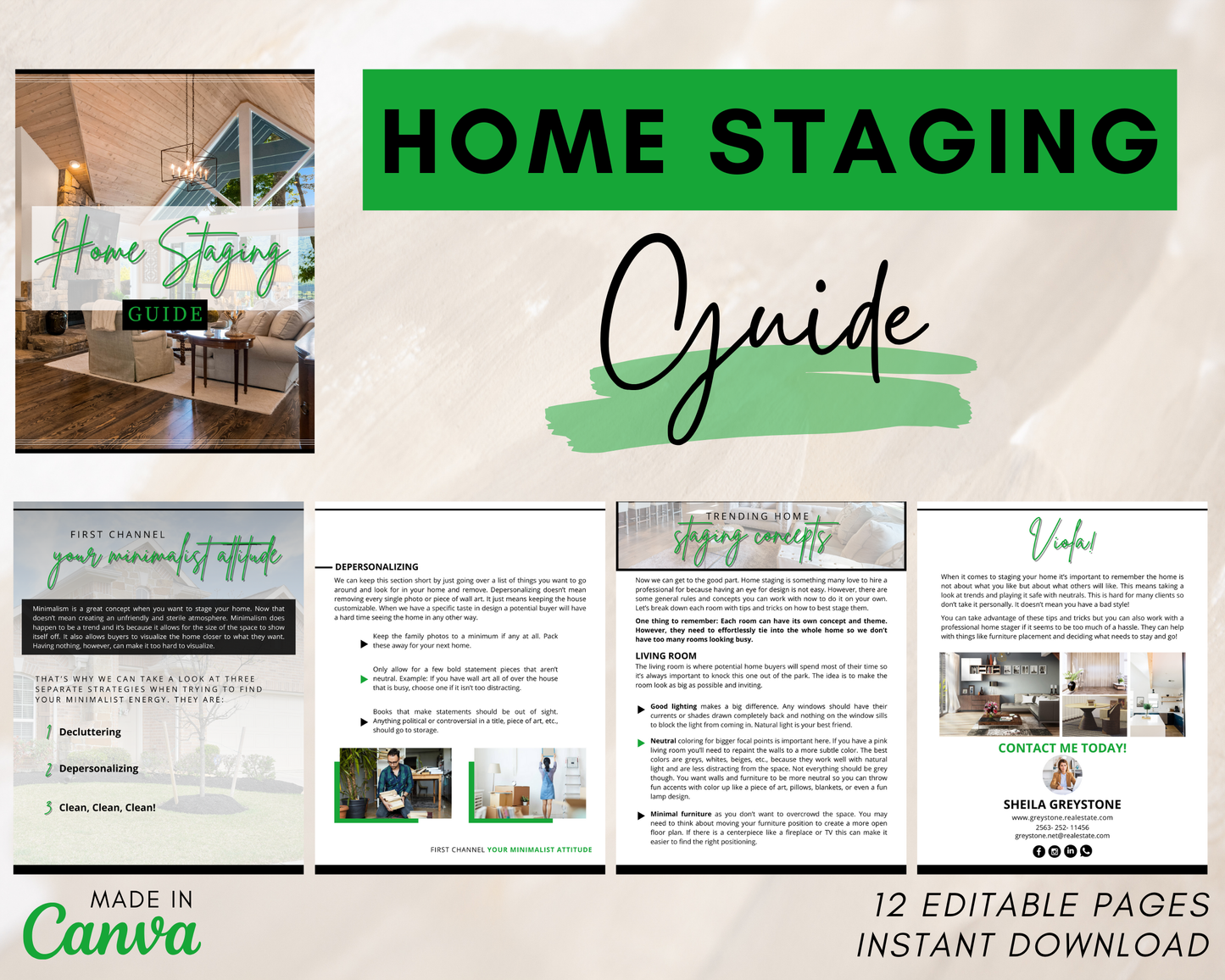 Home Staging Guide | Home Seller Guide | Listing Guide | Real Estate Guide | Real Estate Marketing | Instant Download