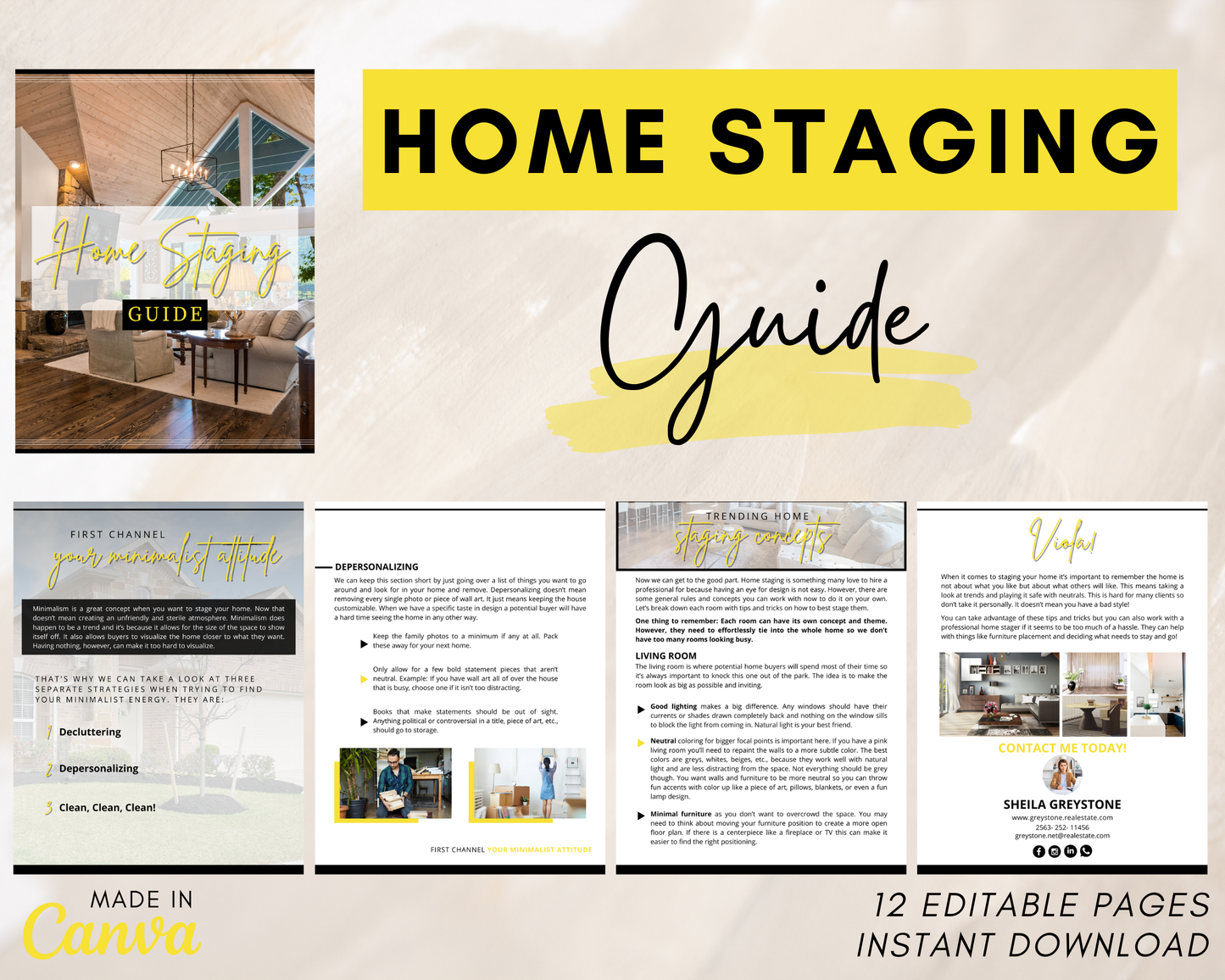 Home Staging Guide | Home Seller Guide | Listing Guide | Real Estate Guide | Real Estate Marketing | Instant Download