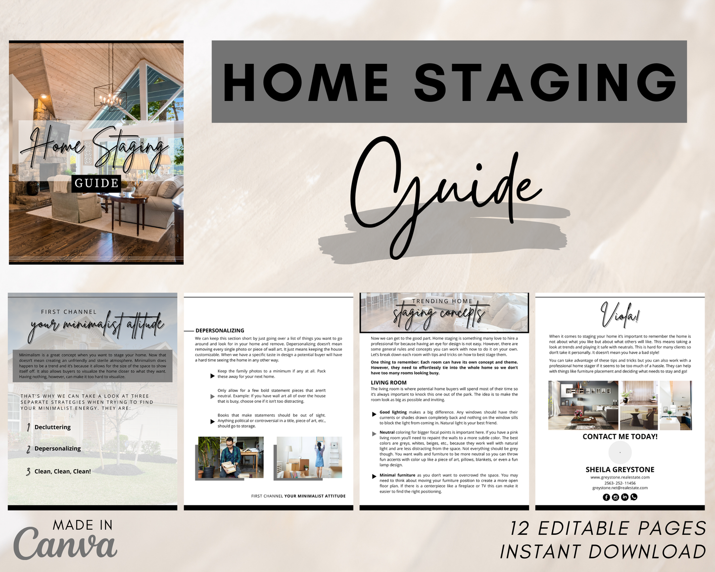 Home Staging Guide | Home Seller Guide | Listing Guide | Real Estate Guide | Real Estate Marketing | Instant Download