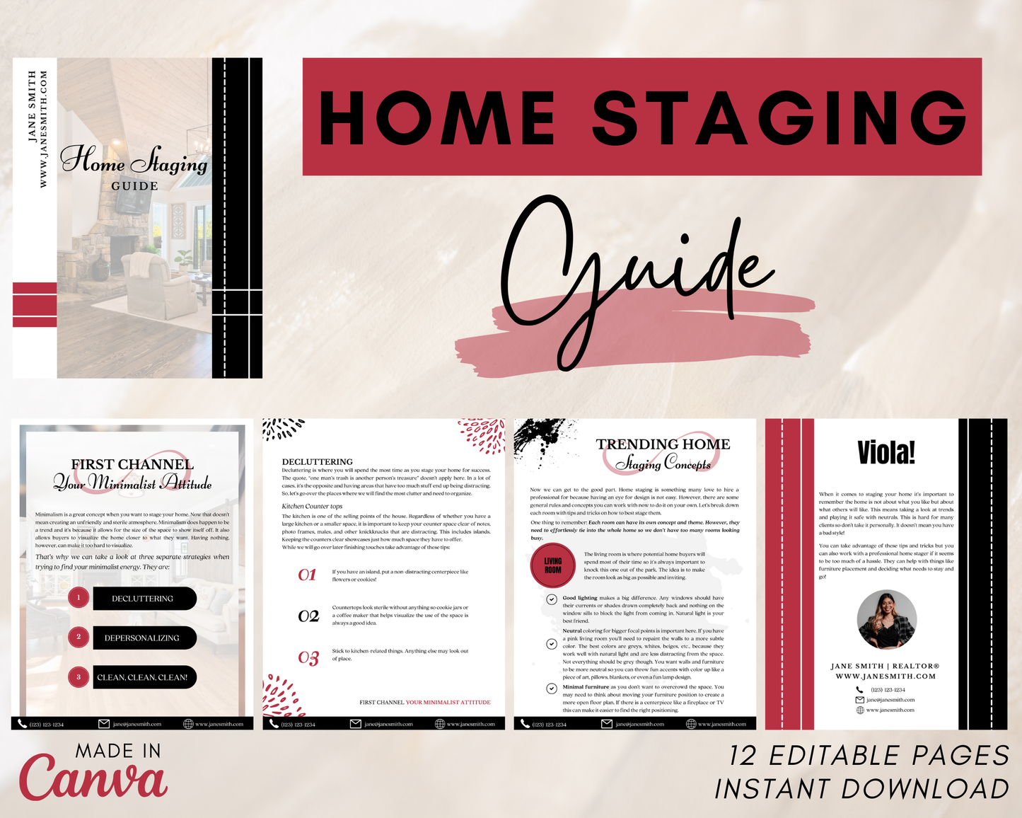 Home Staging Guide | Home Seller Guide | Listing Guide | Real Estate Guide | Real Estate Marketing | Instant Download