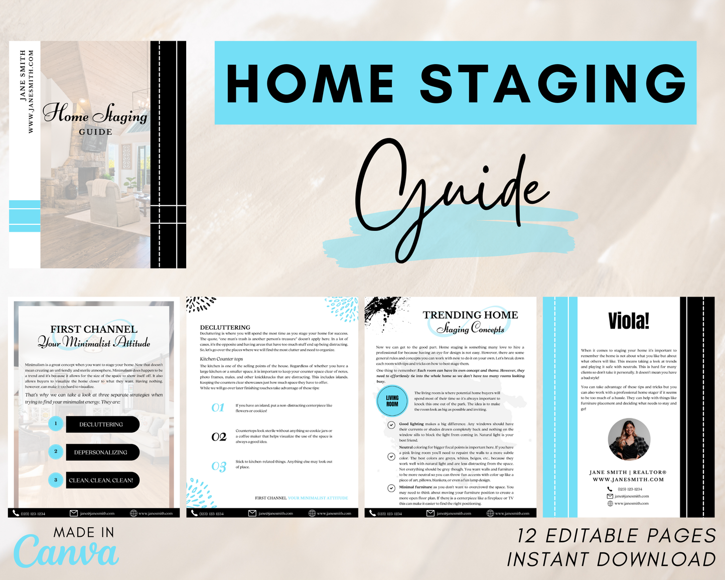 Home Staging Guide | Home Seller Guide | Listing Guide | Real Estate Guide | Real Estate Marketing | Instant Download
