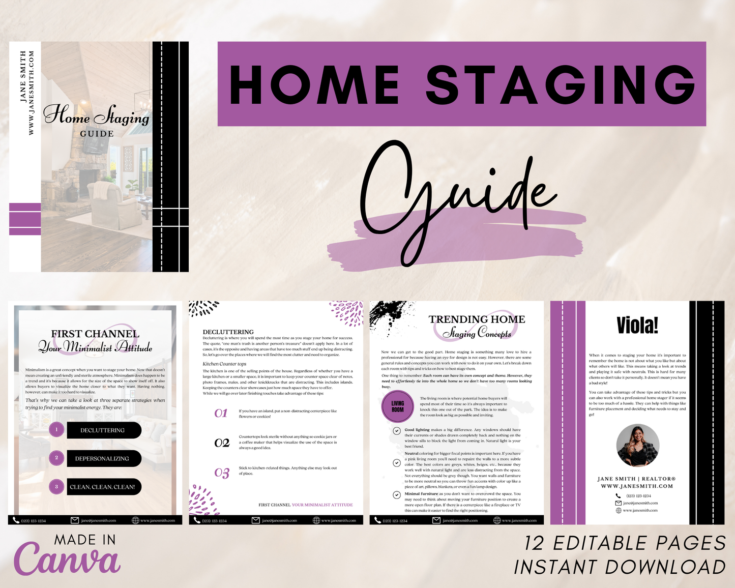 Home Staging Guide | Home Seller Guide | Listing Guide | Real Estate Guide | Real Estate Marketing | Instant Download