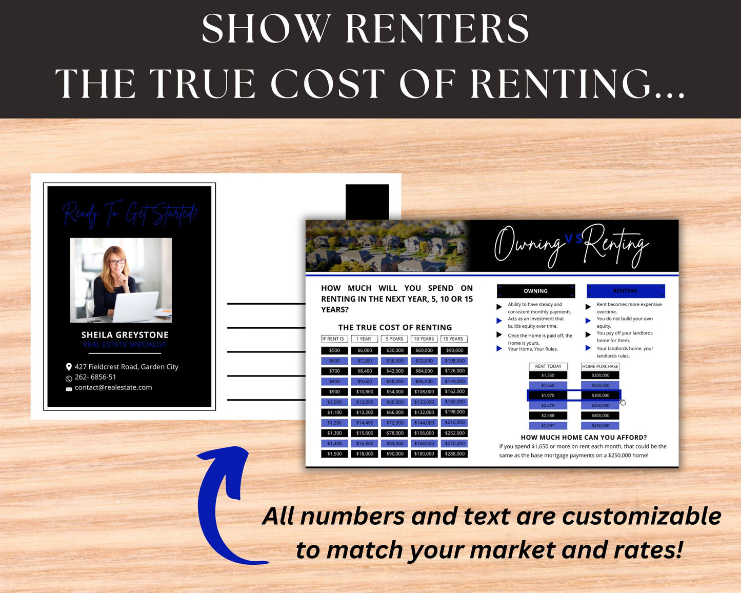 6x9 Renting Vs Owning Postcard - Style 1