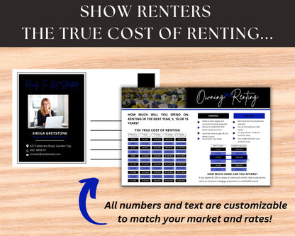 6x9 Renting Vs Owning Postcard - Style 1