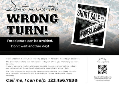 Real Estate Forclosure Postcard 5x7 & Flyer Bundle