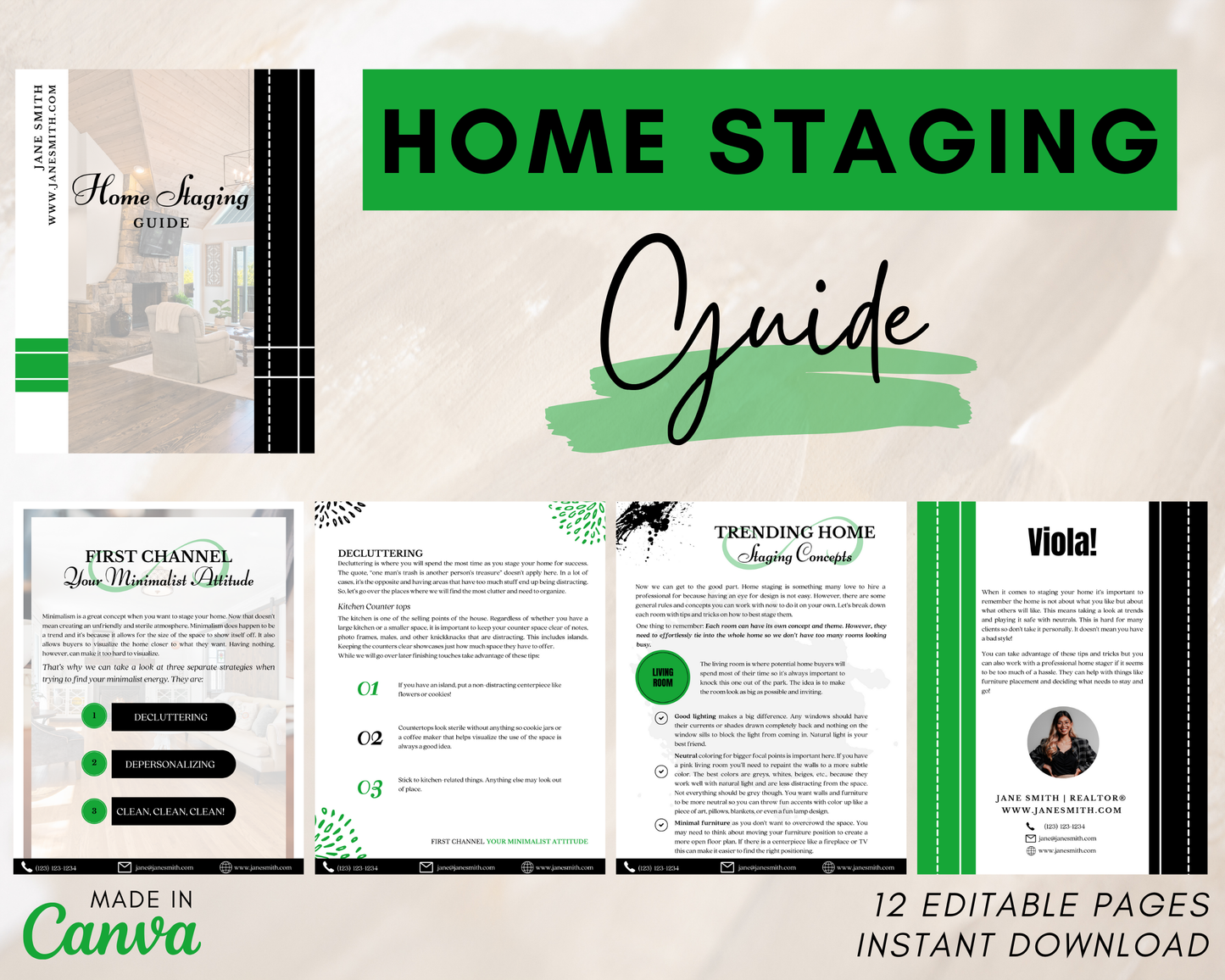 Home Staging Guide | Home Seller Guide | Listing Guide | Real Estate Guide | Real Estate Marketing | Instant Download